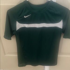 Nike Forest Green Sports Tee with White Stripe